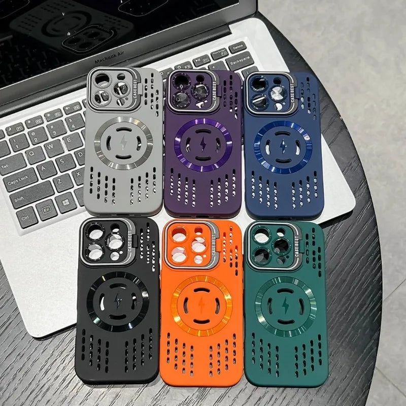 Breathable Soft Back Case for Iphone 16 15 14 13 12 11 Pro Max plus Cooling Heat Dissipation Magnetic Phone Cover for Magsafe