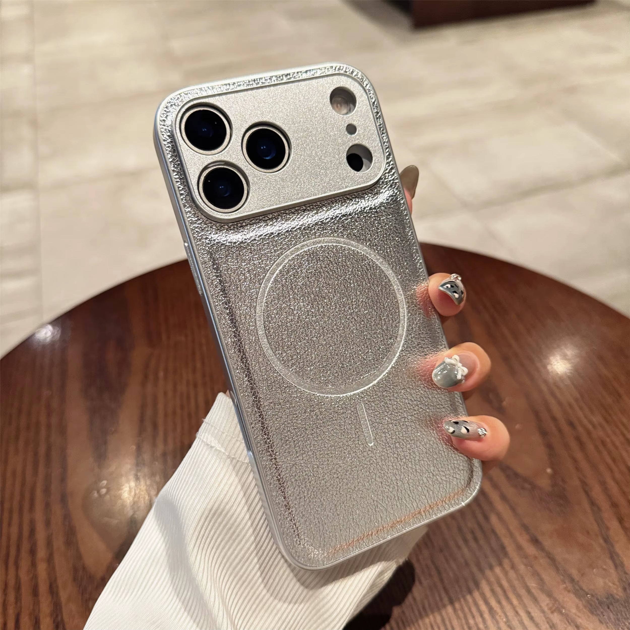 Luxury Leather for Magsafe Magnetic Case for Iphone 17 Air 16 15 14 13 12 11 Pro Max plus Wireless Charging Lens Protector Cover