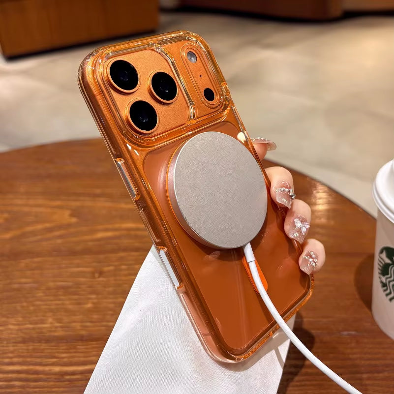 With Camera Control Button Transparent Magsafe Case for Iphone 17 Pro Max 17Pro Iphone Air Clear PC Wireless Charging Back Cover