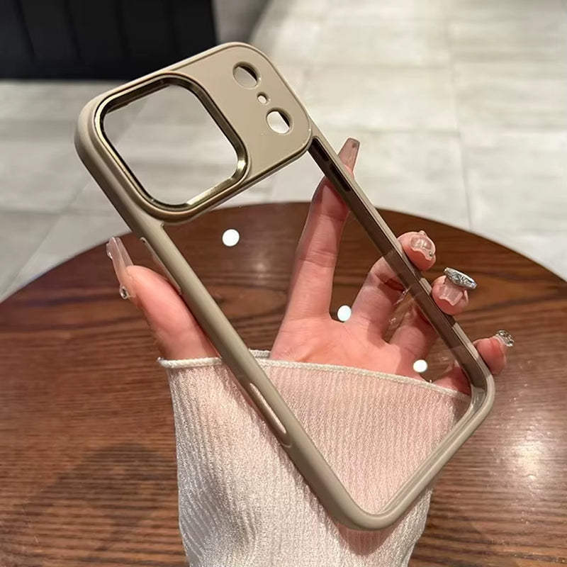 New Luxury Transparent Phone Case for Iphone 17 16 15 14 13 Pro Max plus 17Pro Acrylic PC Hard Shockproof Cover for Iphone 17Air