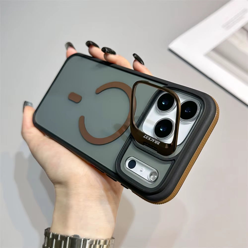 Luxury Matte Transparent Magsafe Kickstand Stand Phone Case for Iphone 17 Air 16 15 14 plus 13 12 11 17 Pro Max Magnetic Cover