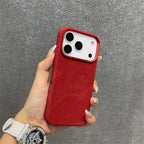 Luxury Alloy Len Frame Fiber Leather Magnetic Case for Iphone 17 16 Pro Max 15 for Magsafe Retro Shockproof Cover Funda