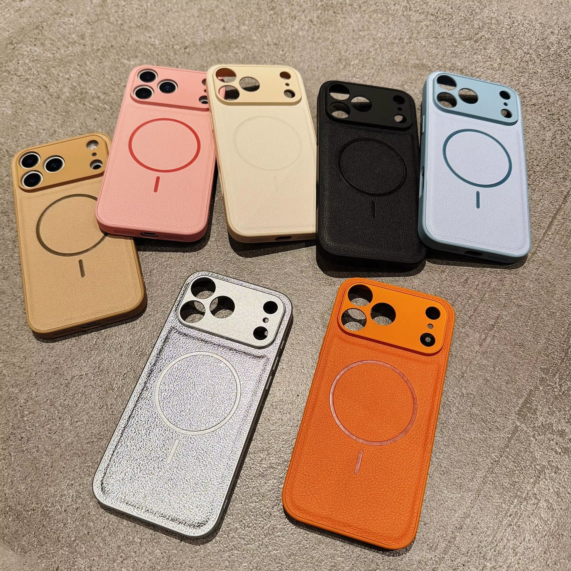Luxury Leather for Magsafe Magnetic Case for Iphone 17 Air 16 15 14 13 12 11 Pro Max plus Wireless Charging Lens Protector Cover