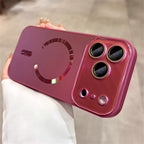 Laser Large Window Camera Matte Glass Protect for Magsafe Case for Iphone 17 16 15 14  Pro Max Magnetic Wireless Charge Cover