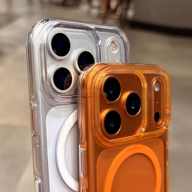 With Camera Control Button Transparent Magsafe Case for Iphone 17 Pro Max 17Pro Iphone Air Clear PC Wireless Charging Back Cover