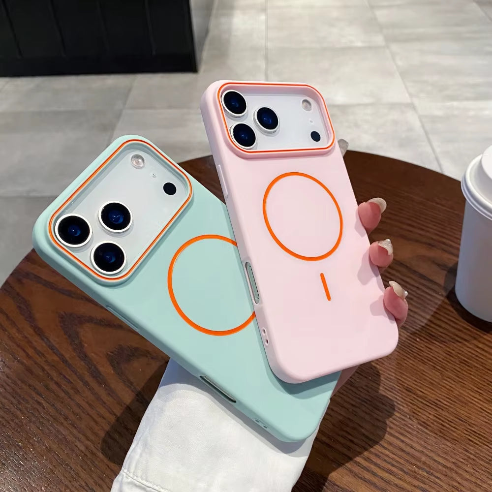 Ultra Thin Matte Simple Magnetic Phone Case for Iphone 17 Pro Max 16 15 14 13 12 Mag-Safe Wireless Charging Protect Cover