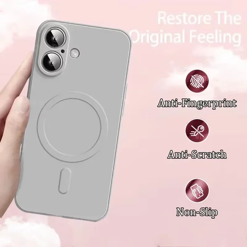 Liquid Silicone Phone Case for Iphone 17 16 15 14 13 12 11 Pro Max plus Air Magsafe Magnetic Wireless Charging Original Fundas