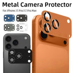 9H HD Armor Camera Lens Protector for Iphone 17 Pro 17 Pro Max Aluminum Metal Ring Lens Tempered Glass Film Case Cap
