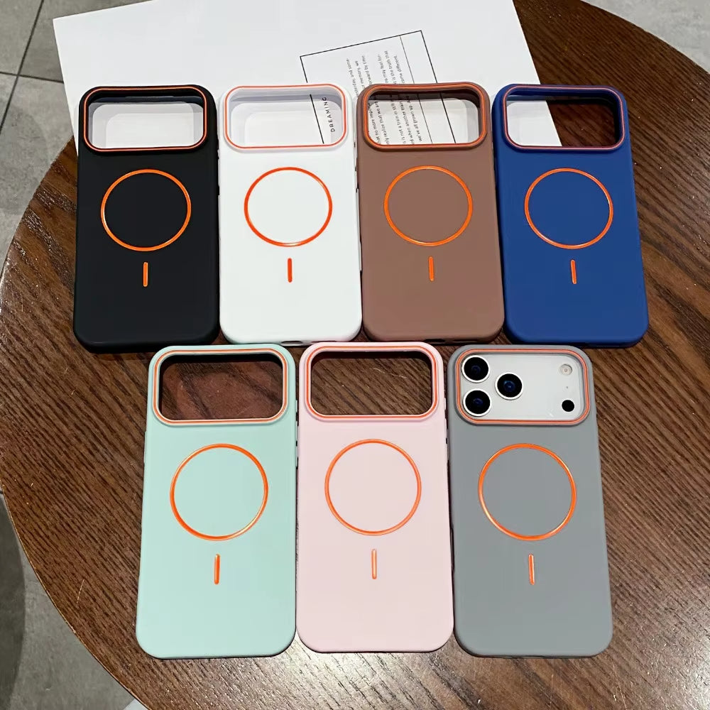 Ultra Thin Matte Simple Magnetic Phone Case for Iphone 17 Pro Max 16 15 14 13 12 Mag-Safe Wireless Charging Protect Cover