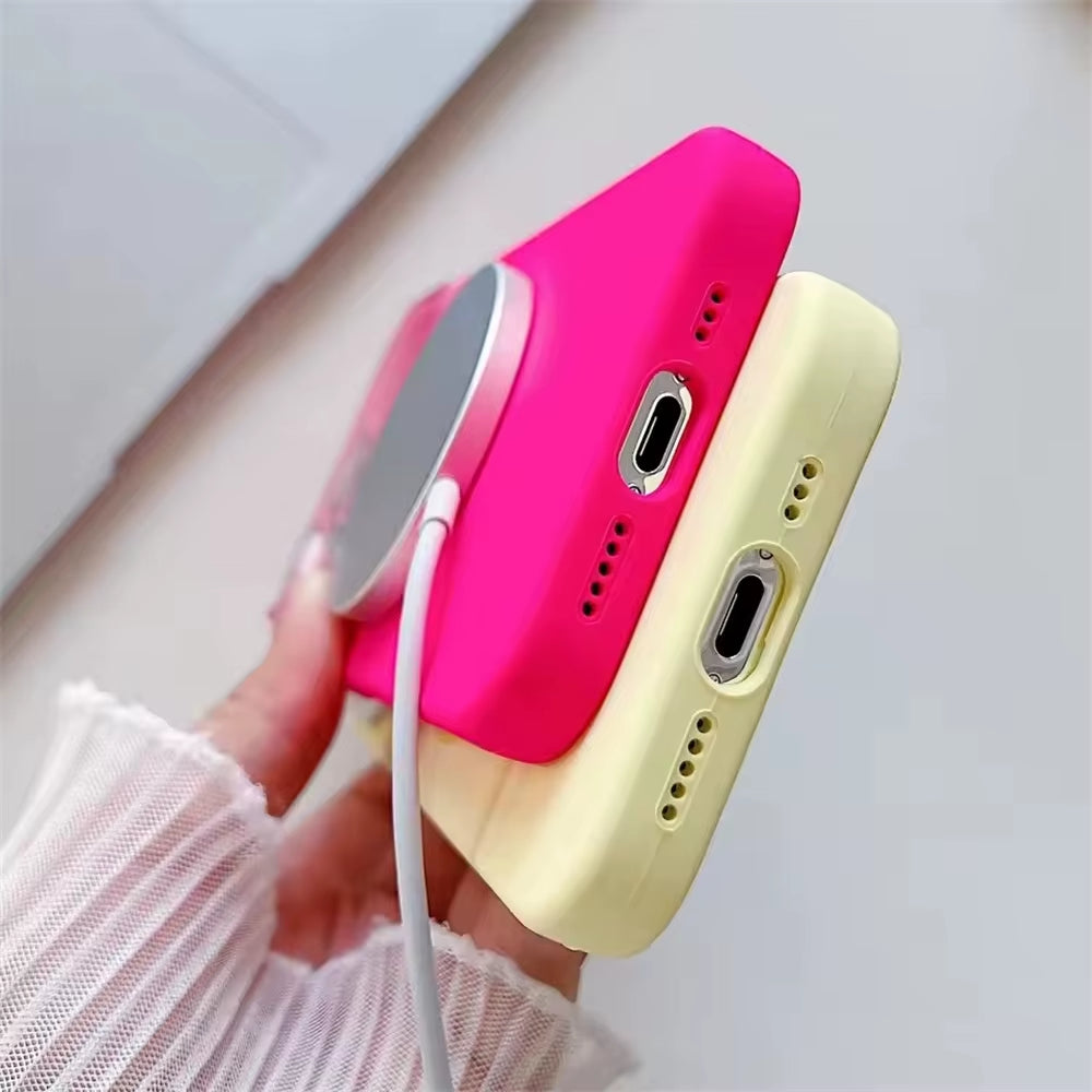 Large Window Glass Lens Protection for Magsafe Case for Iphone 17 16 14 13 15 Pro Max Magnetic Candy Shockproof Silicone Cover