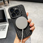 Breathable Soft Back Case for Iphone 16 15 14 13 12 11 Pro Max plus Cooling Heat Dissipation Magnetic Phone Cover for Magsafe