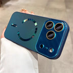 Laser Large Window Camera Matte Glass Protect for Magsafe Case for Iphone 17 16 15 14  Pro Max Magnetic Wireless Charge Cover