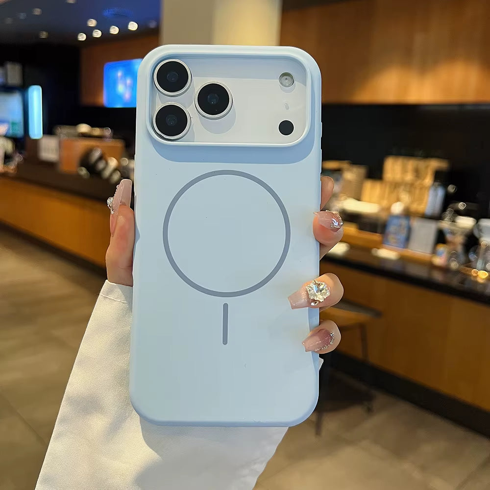 Luxury Fluorescence Bright Color Silicone Phone Case for iPhone 17 Air 16 15 Pro Max plus Mag safe Magnetic Soft Cover