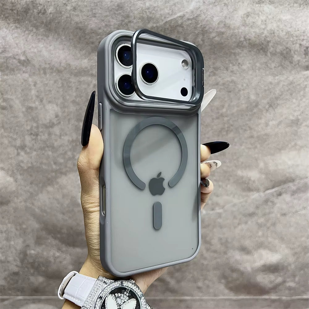 Matte Magnetic Translucent Wireless Charge Stand Case for Iphone 17 Air 16 15 14 13 12 11 17 Pro Max Magsafe Must-Haves Cover