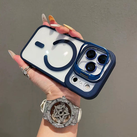 New Luxury Transparent Magnetic Magsafe Case for Iphone 17Air Promax 17 Pro Max 17Pro Lens Holder Protect Clear Shockproof Cover