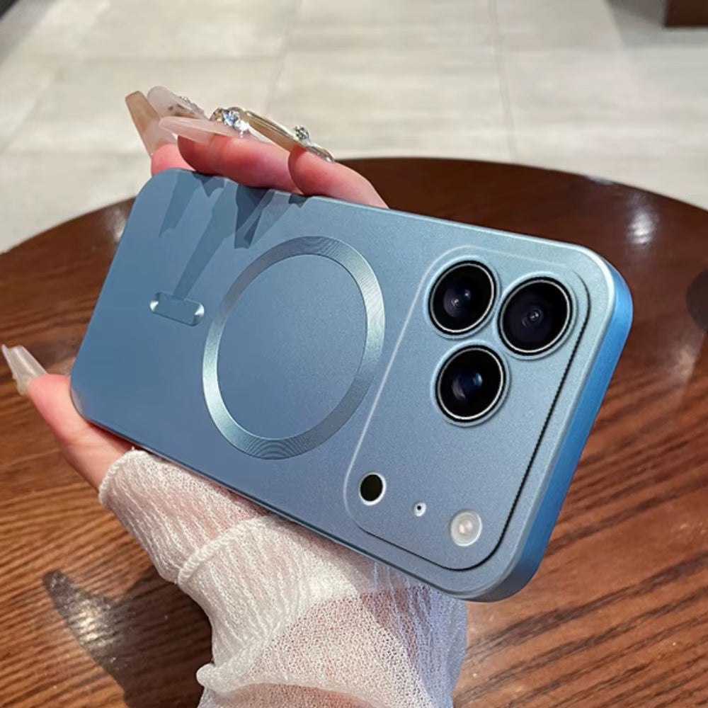 Luxury Matte Magnetic Phone Case for Iphone 17 13 12 11 16 Pro Max 15 14 plus 16E 17 Air for Magsafe Charge Lens Protector Cover