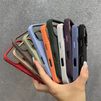 Luxury Alloy Len Frame Fiber Leather Magnetic Case for Iphone 17 16 Pro Max 15 for Magsafe Retro Shockproof Cover Funda