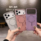 Luxury Corrugated Pattern Magnetic Wireless Charge Case for Iphone 17 for Magsafe Matte Soft Back Cover