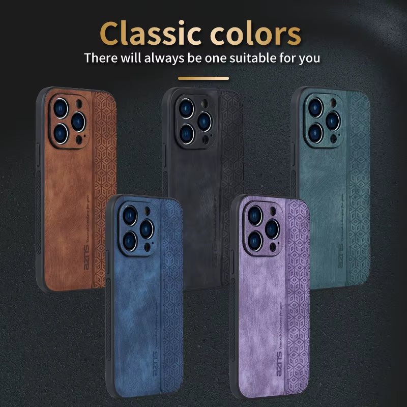 Shockproof Leather Phone Case for Iphone 17 16 15 13 11 14 12 Pro Max 17 Air Business Style Cover for Iphone 16 15 14 plus Funda