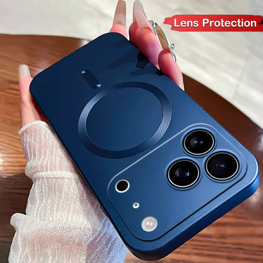 Luxury Matte Magnetic Phone Case for Iphone 17 13 12 11 16 Pro Max 15 14 plus 16E 17 Air for Magsafe Charge Lens Protector Cover