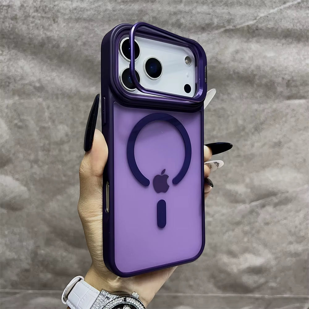 Matte Magnetic Translucent Wireless Charge Stand Case for Iphone 17 Air 16 15 14 13 12 11 17 Pro Max Magsafe Must-Haves Cover