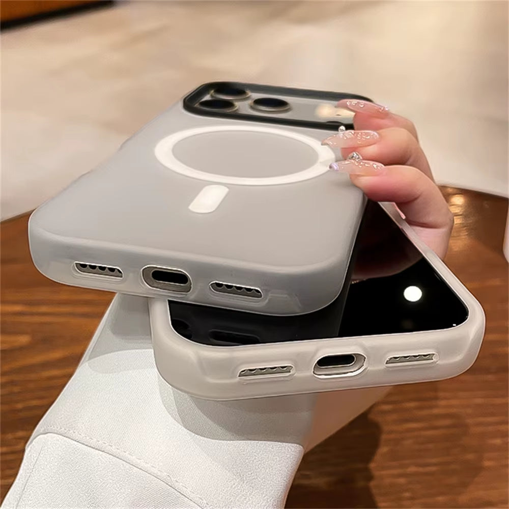 Jelly Candy Color Magnetic Matte Case for Iphone 17 Air 16 15 14 13 12 Pro Max plus Wireless Charging Shockproof Solid Cover