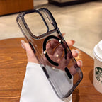 With Camera Control Button Transparent Magsafe Case for Iphone 17 Pro Max 17Pro Iphone Air Clear PC Wireless Charging Back Cover