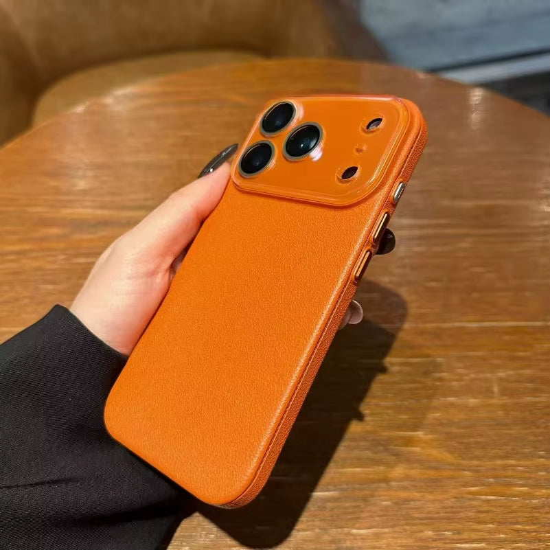 Business PU Leather Glass Camera Protection Case for Iphone 17 Pro Max Air Shockproof Cover for Iphone 13 12 11 14 15 16 Pro Max