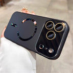 Laser Large Window Camera Matte Glass Protect for Magsafe Case for Iphone 17 16 15 14  Pro Max Magnetic Wireless Charge Cover