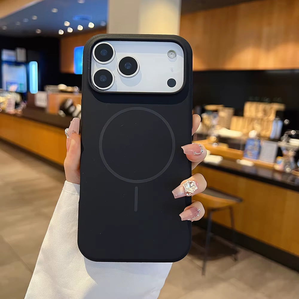 Luxury Fluorescence Bright Color Silicone Phone Case for iPhone 17 Air 16 15 Pro Max plus Mag safe Magnetic Soft Cover