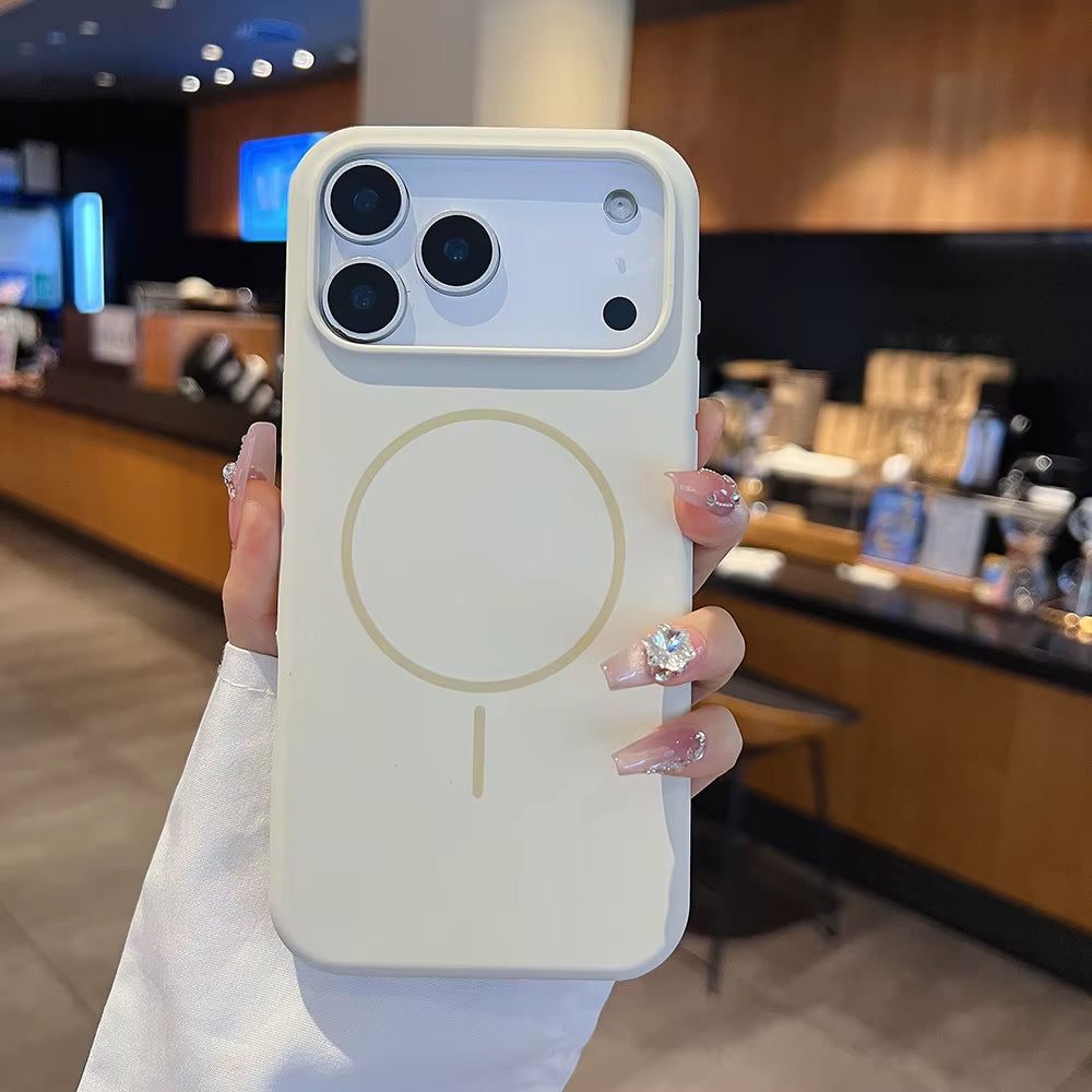 Luxury Fluorescence Bright Color Silicone Phone Case for iPhone 17 Air 16 15 Pro Max plus Mag safe Magnetic Soft Cover