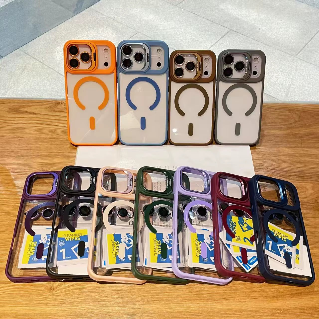 New Luxury Transparent Magnetic Magsafe Case for Iphone 17Air Promax 17 Pro Max 17Pro Lens Holder Protect Clear Shockproof Cover