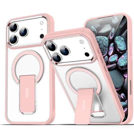 Luxury for Magsafe Phone Case for Iphone 17 Pro Max Air Magnetic Wireless Charge Folding Stand Holder Matte Cover Cases