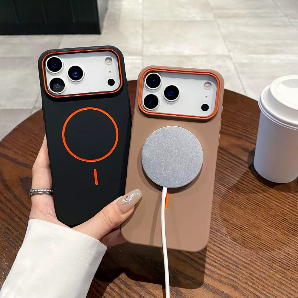 Ultra Thin Matte Simple Magnetic Phone Case for Iphone 17 Pro Max 16 15 14 13 12 Mag-Safe Wireless Charging Protect Cover