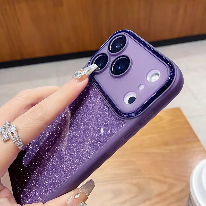 Fashion Glitter Gradient Color Case for Iphone 17 Pro Max 17Air 16 15 plus 17Pro Built in Lens Film to Protect the Phone Case